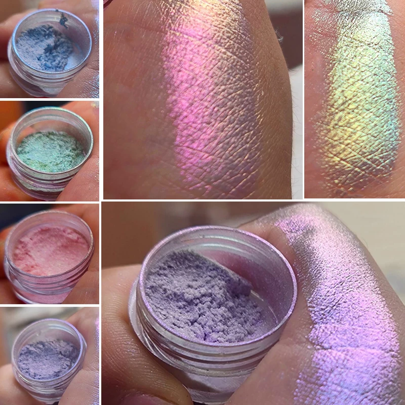 Top Trends: Chameleon Glitter Eyeshadow Powder Metallic Ultra-Fine Highlighter Chrome Blue Purple Shiny Powder Multifunction Makeup Products Shoppable Styles