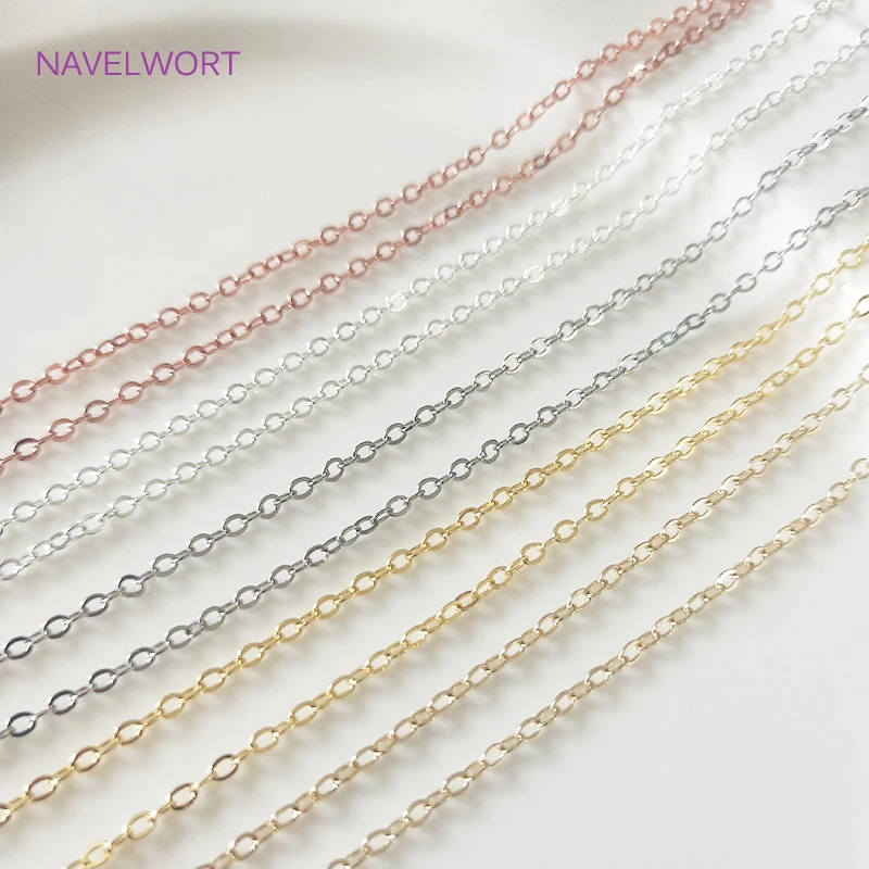 Top Trends: 14K / 18K Gold Plated O Chain For Bracelet Necklace Making Accessories 1.5mm / 2mm Thin Chains DIY Jewelry Making Findings Wholesale Shoppable Styles