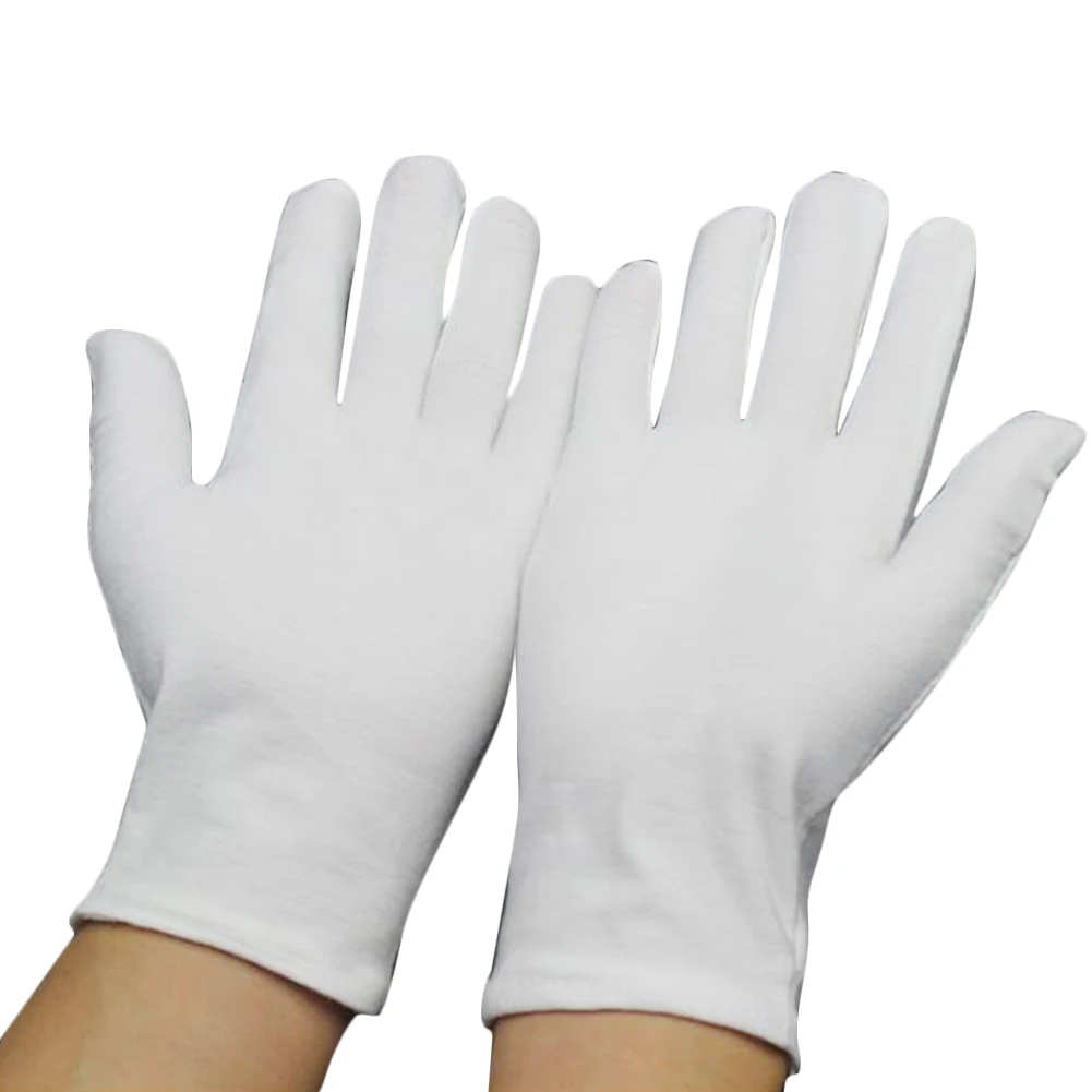 Top Trends: Men Women Pure Cotton Work Gloves Anti-sweat Etiquette White Cotton Gloves High Elastic Unisex Gloves Hands Protector Shoppable Styles