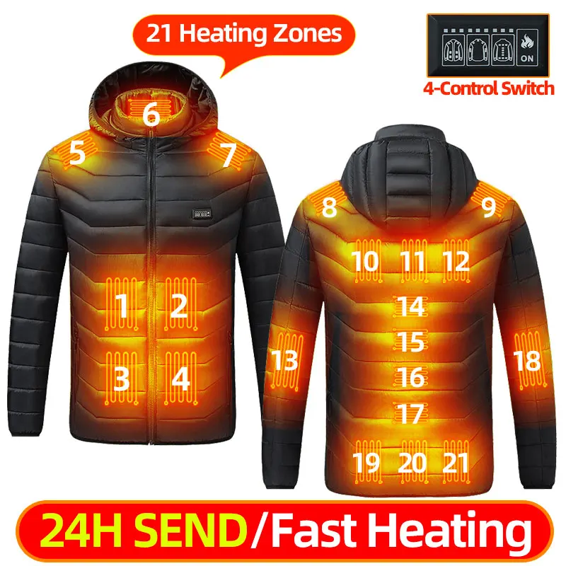 Top Trends: Heated Jackets For Men And Women Usb Electric Heated Hoodie Winter Heating Clothing Warming Hunting Coat Rechargeable Shoppable Styles