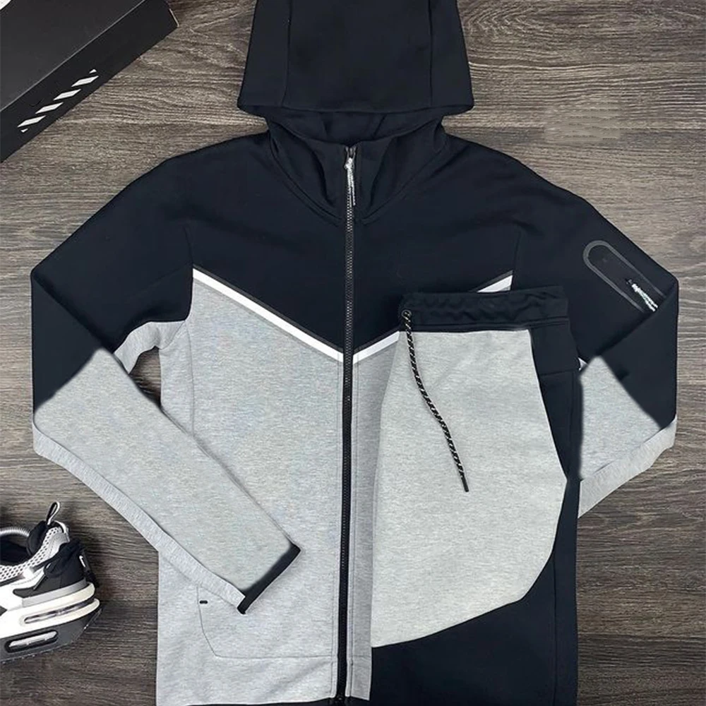 Top Trends: Men&#039;s Track Suits Spring Autumn Cotton Tech Sweatsuit Jogging Suit Fitness Sport Sweatpants And Hoodie Set Shoppable Styles