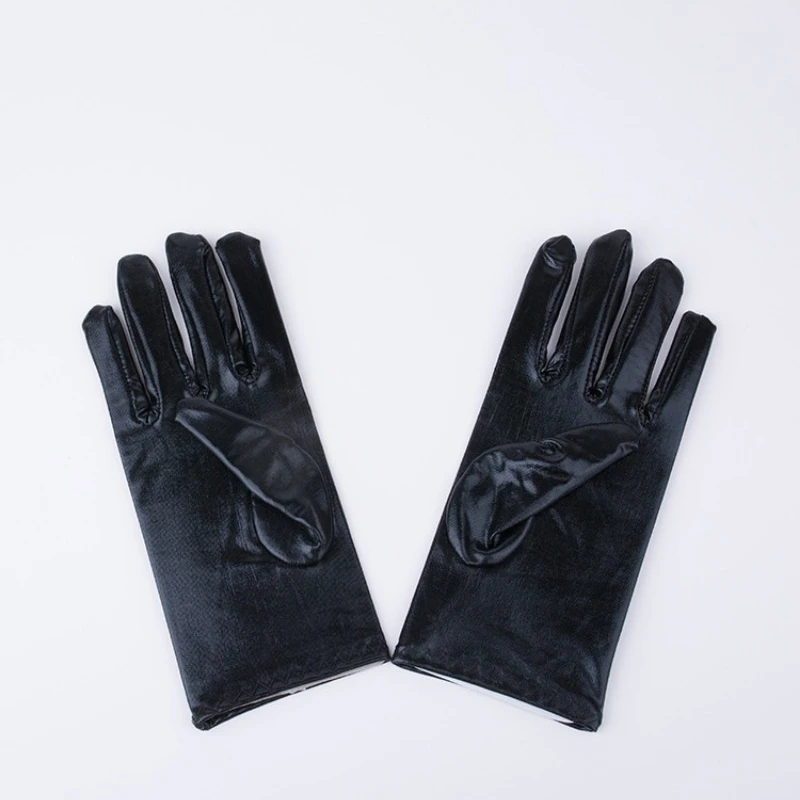 Top Trends: Men Women Short Leather Gloves Gold Silver Fashion Wrist Party Shinning Bright Stage Performance Mittens For Unisex Shoppable Styles - Image 3