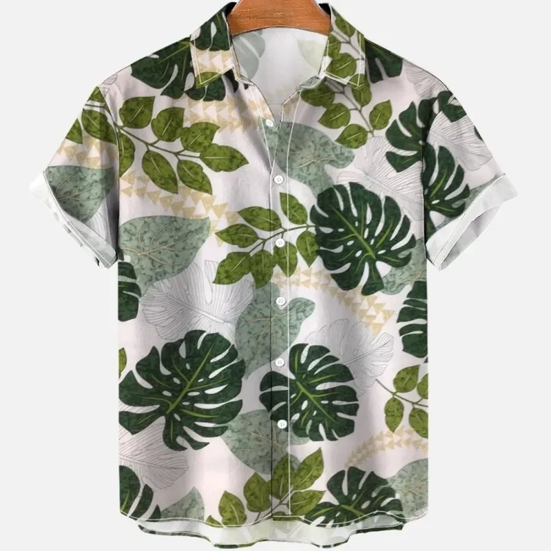 Top Trends: Summer Men Floral Retro Social Hawaii Shirt Leaf Pattern Harajuku Hawaiian Vintage Cardigan Korean Fashion High Quality Clothing Shoppable Styles