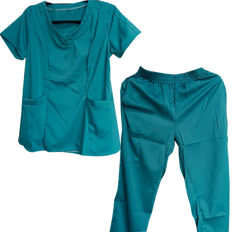 Top Trends: S-3XL 4Colors Stretch Quick Drying Medical Uniform Breathable Scrubs Doctor Nursing Work V-neck Top Drawstring Pants Scrubs Suit Shoppable Styles