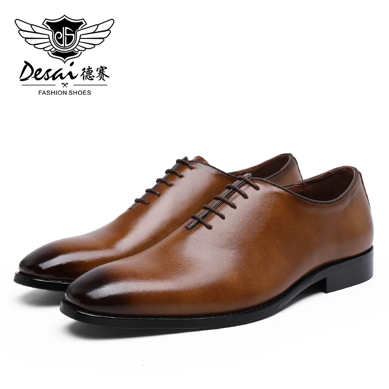 Top Trends: DESAI Oxford Mens Dress Shoes Formal Business Lace-up Full Grain Leather Minimalist Shoes For Men Shoppable Styles