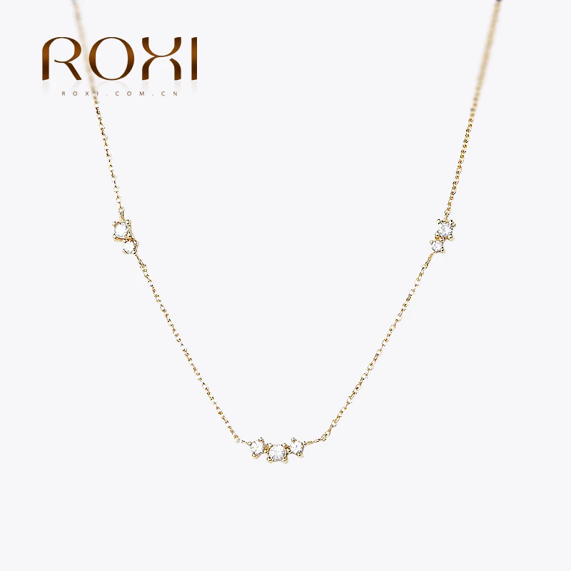 Top Trends: ROXI Triple Zircon Diamond Necklace 925 Sterling Silver Stacked Daily Match Ladies Versatile Clavicle Necklace Accessories Gift Shoppable Styles