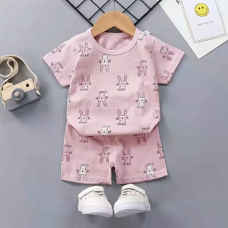 Top Trends: 2pcs Clothing For Girls Sets Summer Cotton Baby Boys Short Sleeve T-shirt+ Shorts Suit Toddler Kids Outfits костюм для девочки Shoppable Styles