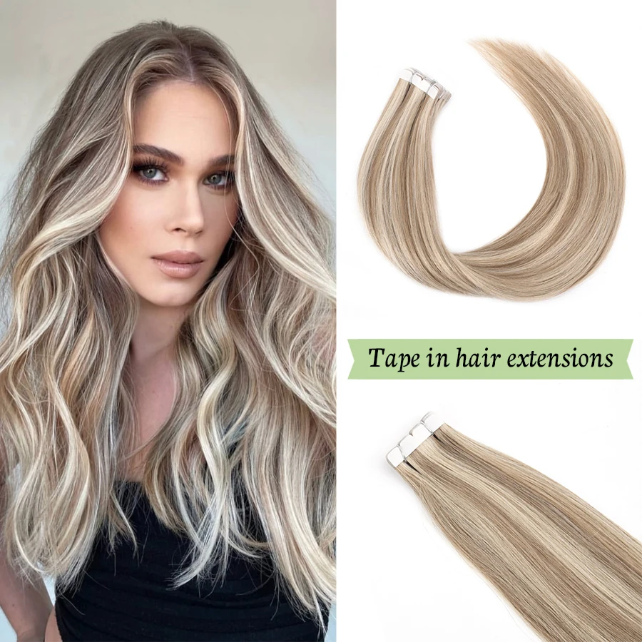 Top Trends: Neitsi Mini Tape Ins Hair Extensions Real Natural Adhesive Human Hair Straight 12"-24" Blonde Machine Remy Seamless Skin Weft Shoppable Styles