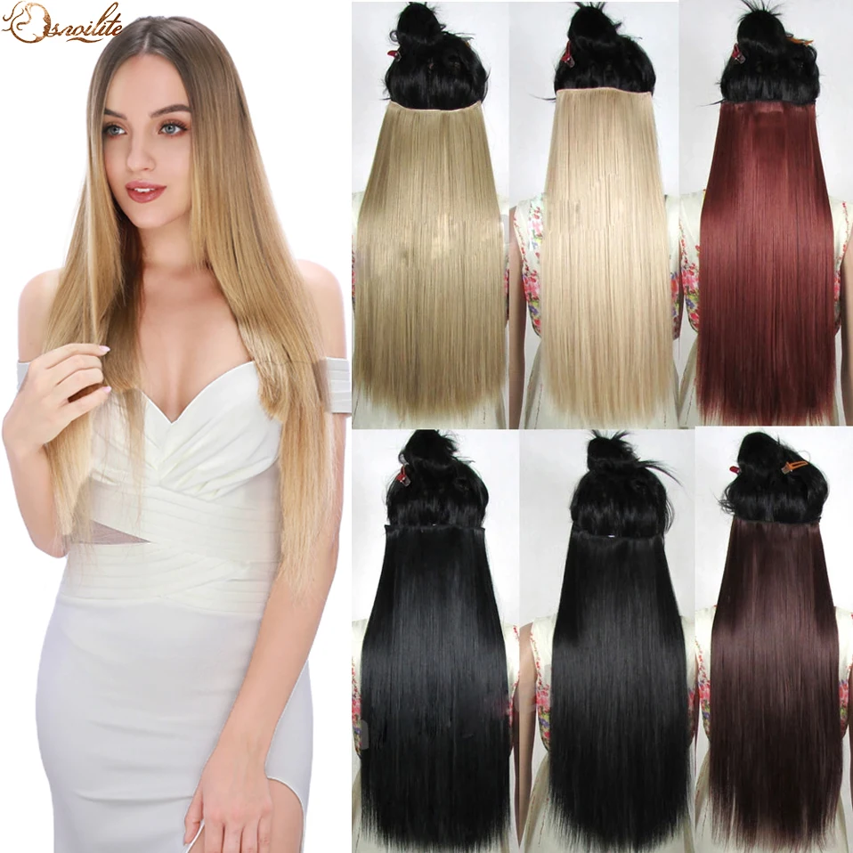 Top Trends: S-noilite Synthetic Clip In Hair Extensions Black Brown Natural Straight 58-76cm Long High Tempreture Hair Extension Hairpiece Shoppable Styles