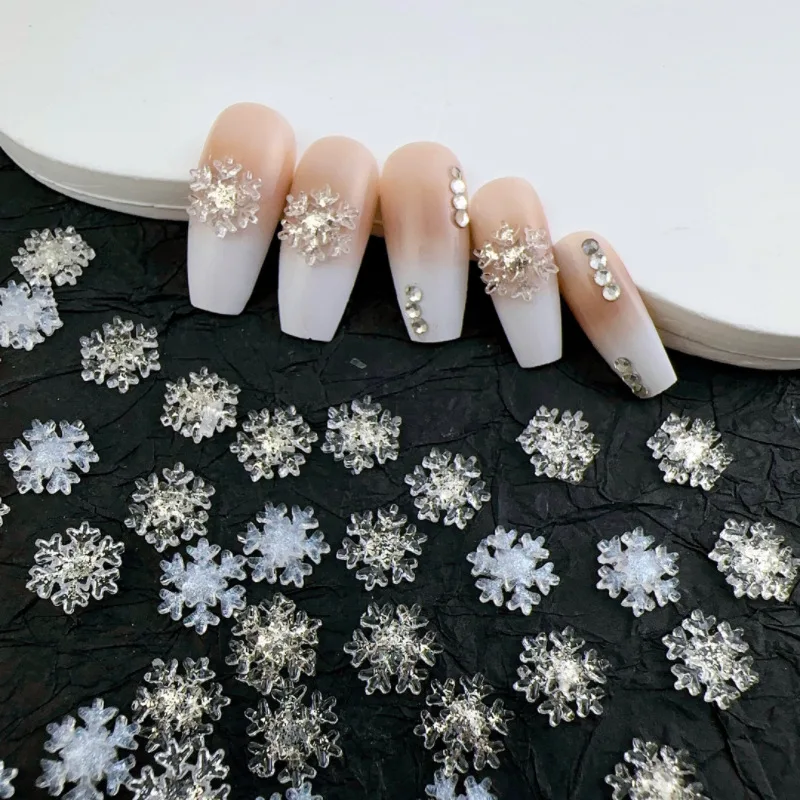 Top Trends: 30PCS 3D Acrylic Snowflake Nail Art Charms Snow Accessories Parts For Manicure Decor Winter Nails Decoration Supplies Material Shoppable Styles - Image 6