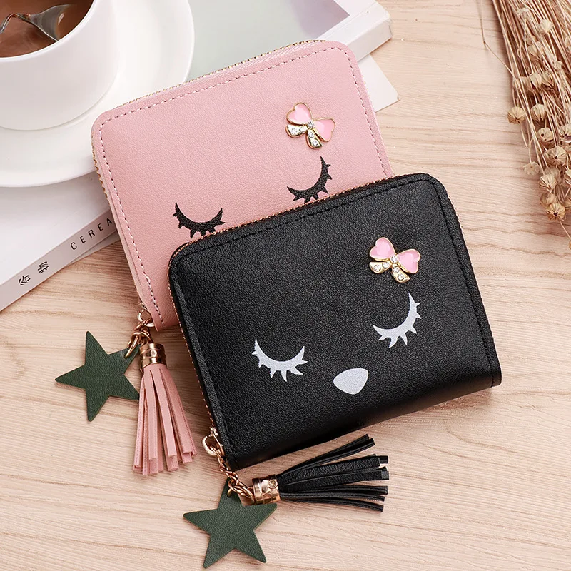 Top Trends: Women Cute Small Zipper Wallet PU Leather Coin Purse Student Bus Card Keys Coin Holder Change Bag Kids Pocket Gift 8 Colors Shoppable Styles