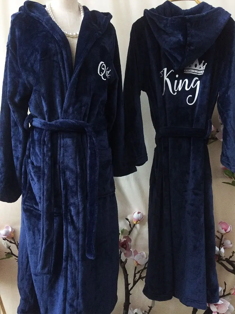 Top Trends: Personalization Hooded Bathrobe For Couples Custom Winter Hooded Bathrobes Wedding Husband Wife Gift Customized Bath Robes 2023 Shoppable Styles