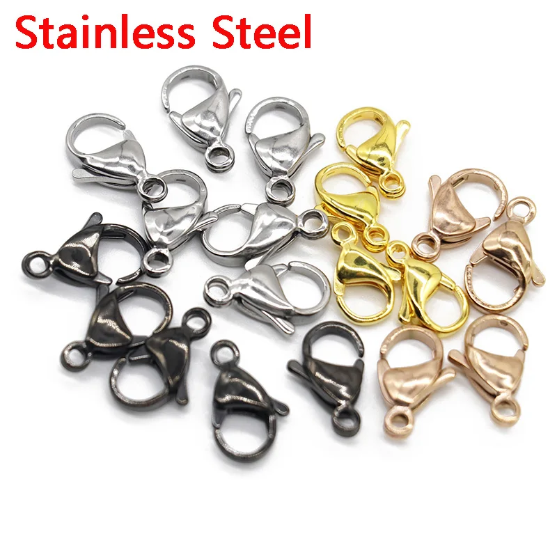 Top Trends: 20 / 50PCS Stainless Steel Gold Plated Lobster Clasp Claw Clasps For Bracelet Necklace Chain DIY Jewelry Making Findings Supplies Shoppable Styles