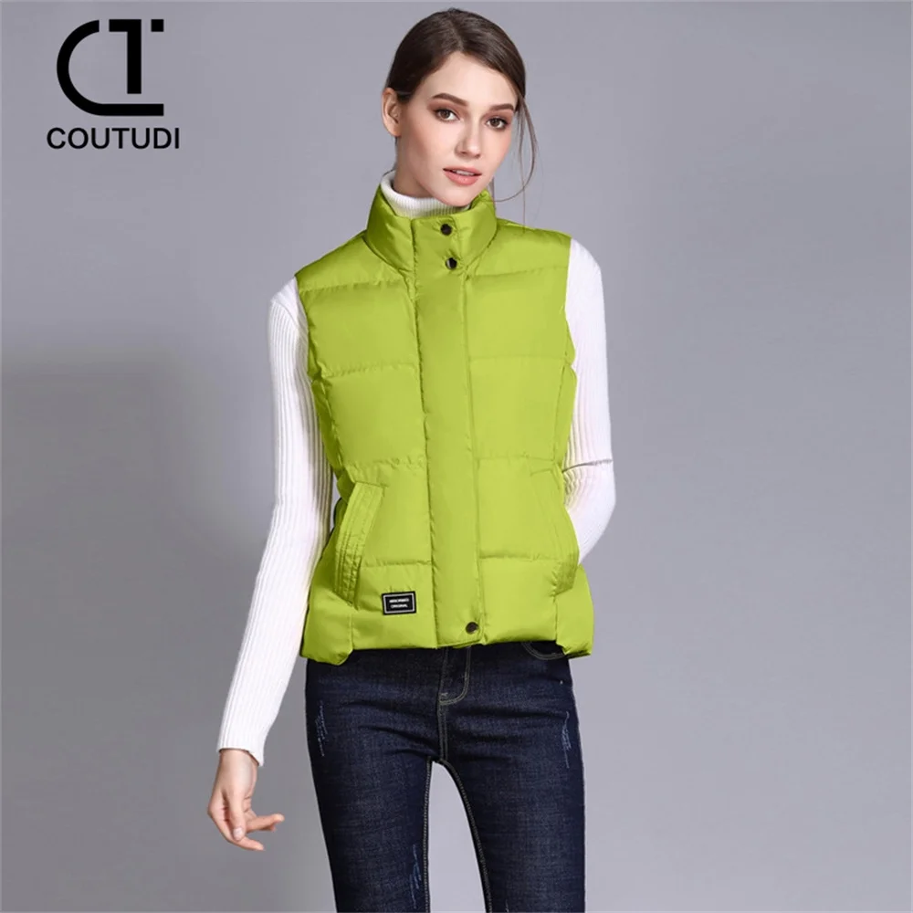 Top Trends: COUTUDI Plus Size Fashion Dopamine Colorful Women Sleeveless Puffer Vest Duck Down Women&#039;s Ultra Light Down Vest Female Outwear Shoppable Styles