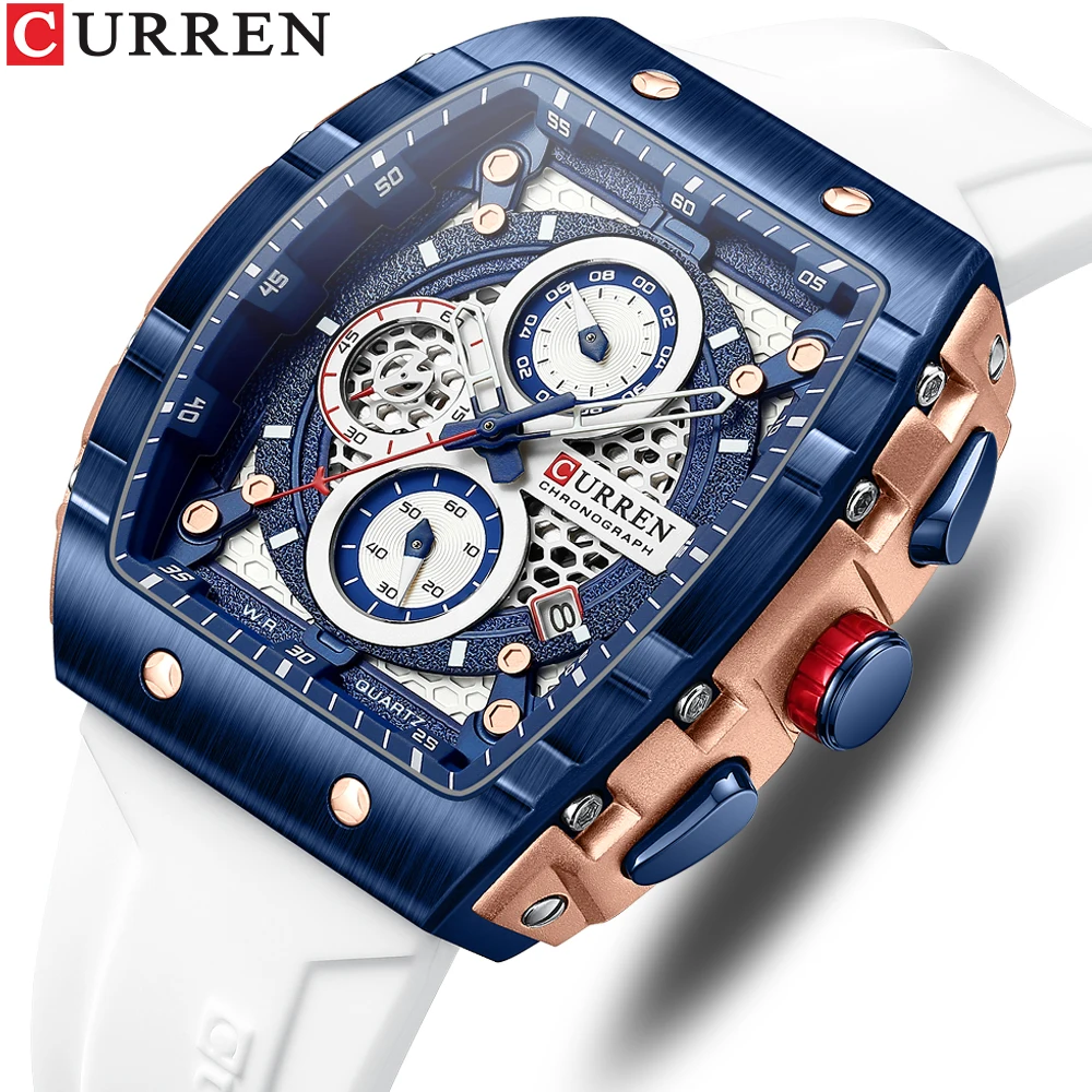 Top Trends: CURREN Top Brand Men&#039;s Watches Luxury Square Quartz Wristwatch Waterproof Luminous Chronograph Watch For Men Date Clock Shoppable Styles