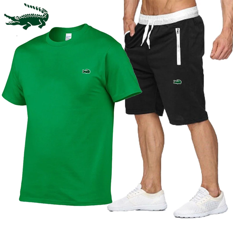 Top Trends: 2023 High Quality Spring And Summer New Men's Casual Sports Cotton Round Neck Short-sleeved T-shirt+ casual Sports Pants Set Shoppable Styles - Image 3