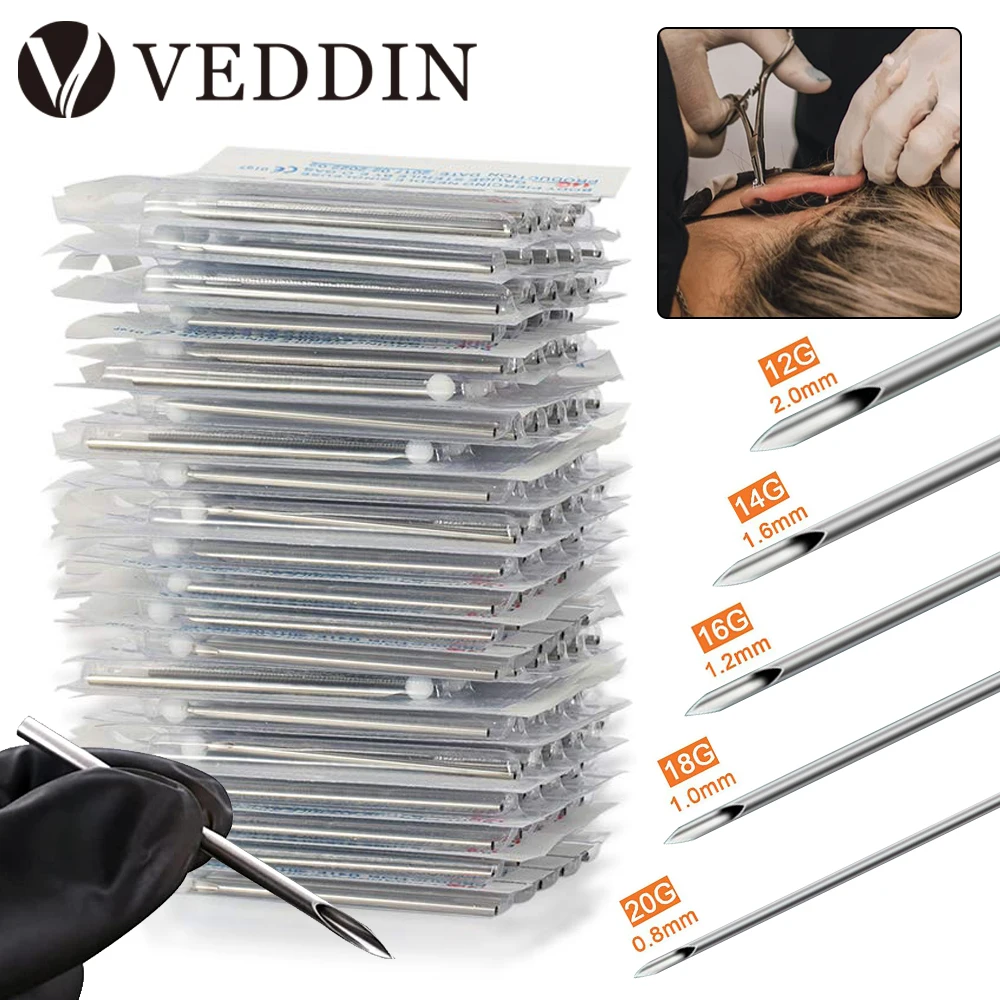 Top Trends: 12G 14G 16G 18G 20G 5 / 10 / 30 / 50 / 100pcs Piercing Needles Disposable Body Piercing Needles Ear Nose Navel Nipple Piercing Kits Shoppable Styles