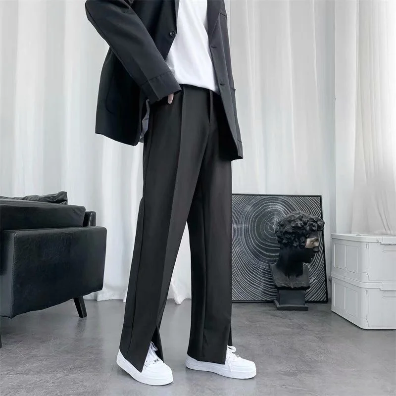 Top Trends: Spring / Summer Black Suit Pants Men Fashion Society Mens Dress Pants Korean Loose Straight Pants Mens Office Formal Trousers Shoppable Styles - Image 2