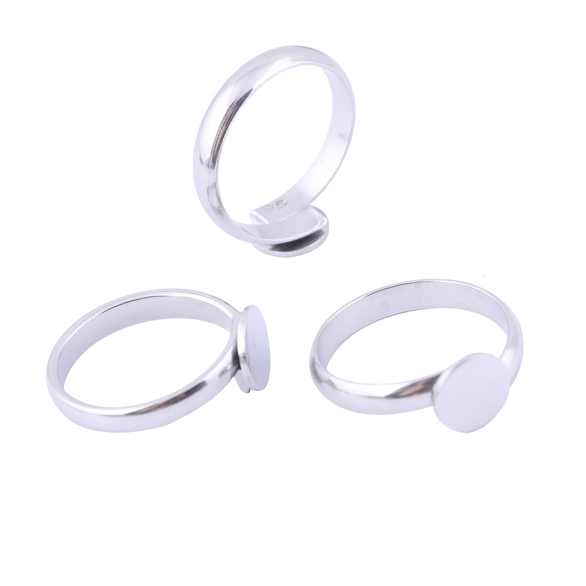 Top Trends: 10pcs Stainless Steel Adjustable Ring Bezel Blanks 8mm 10mm 12mm Disc Pad Base Settings For Jewelry Making Supplies Shoppable Styles