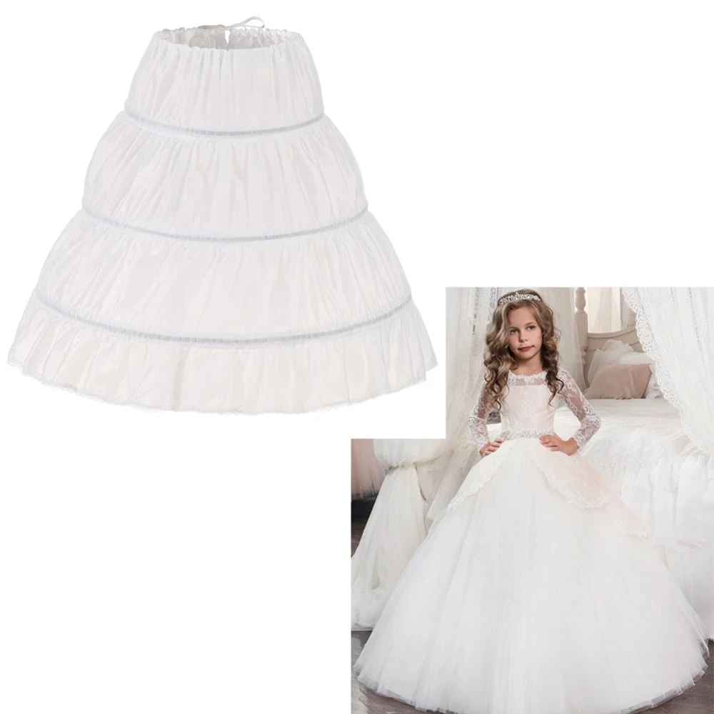 Top Trends: Children Kid Girl Dress Petticoat Crinoline Underskirt Wedding Accessories For Flower Girl Dress Fluffy Petticoat Skirt 3 Hoops Shoppable Styles