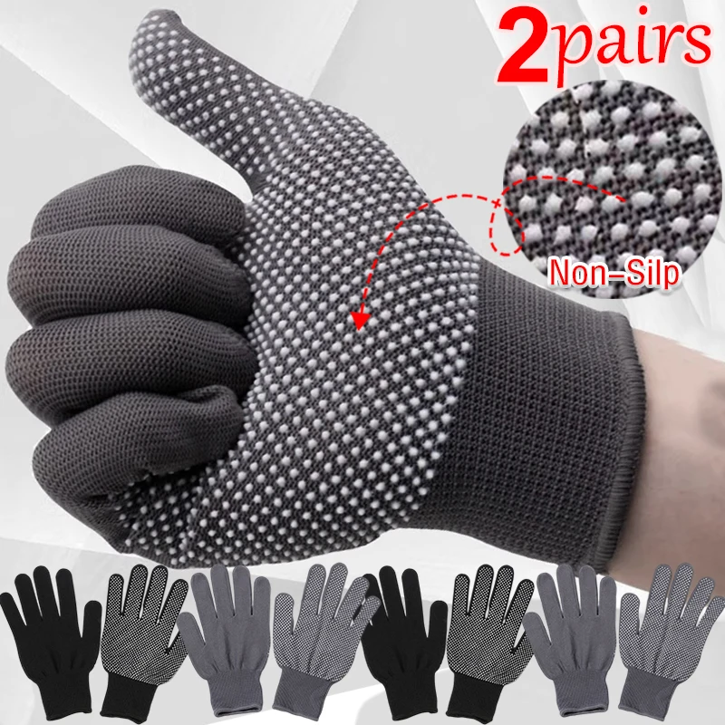 Top Trends: 1 / 2Pairs Non-Slip Nylon Working Gloves Thin Wear-Resistant Site Anti-Fouling Hands Protective Glove Riding Touchscreen Mittens Shoppable Styles