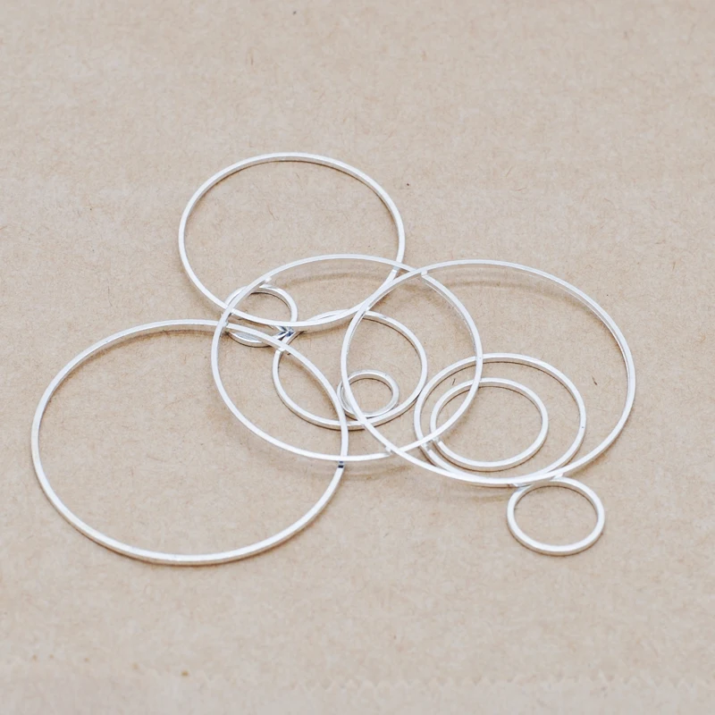 Top Trends: 50pcs / Lot Light Silvery Color Copper 8-40mm Earring Wires Hoops Pendant Connectors For Diy Jewelry Finding Making Accessories Shoppable Styles - Image 5