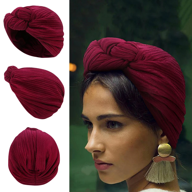 Top Trends: Fashion Cross Women Hijab Hat Solid Color Muslim Kerchief Islamic Women Inner Head Cap Scarf Multicolor Headpiece Shoppable Styles - Image 2