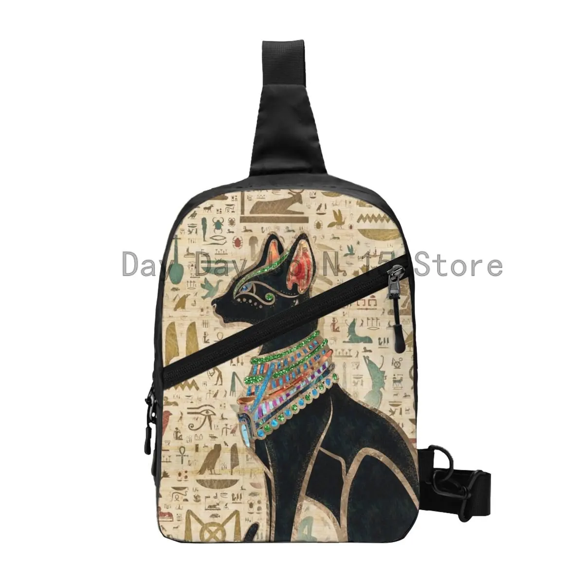 Top Trends: Egyptian Bastet Cat Sling Chest Crossbody Bag Men Fashion Ancient Egypt Art Shoulder Backpack For Travel Cycling Shoppable Styles