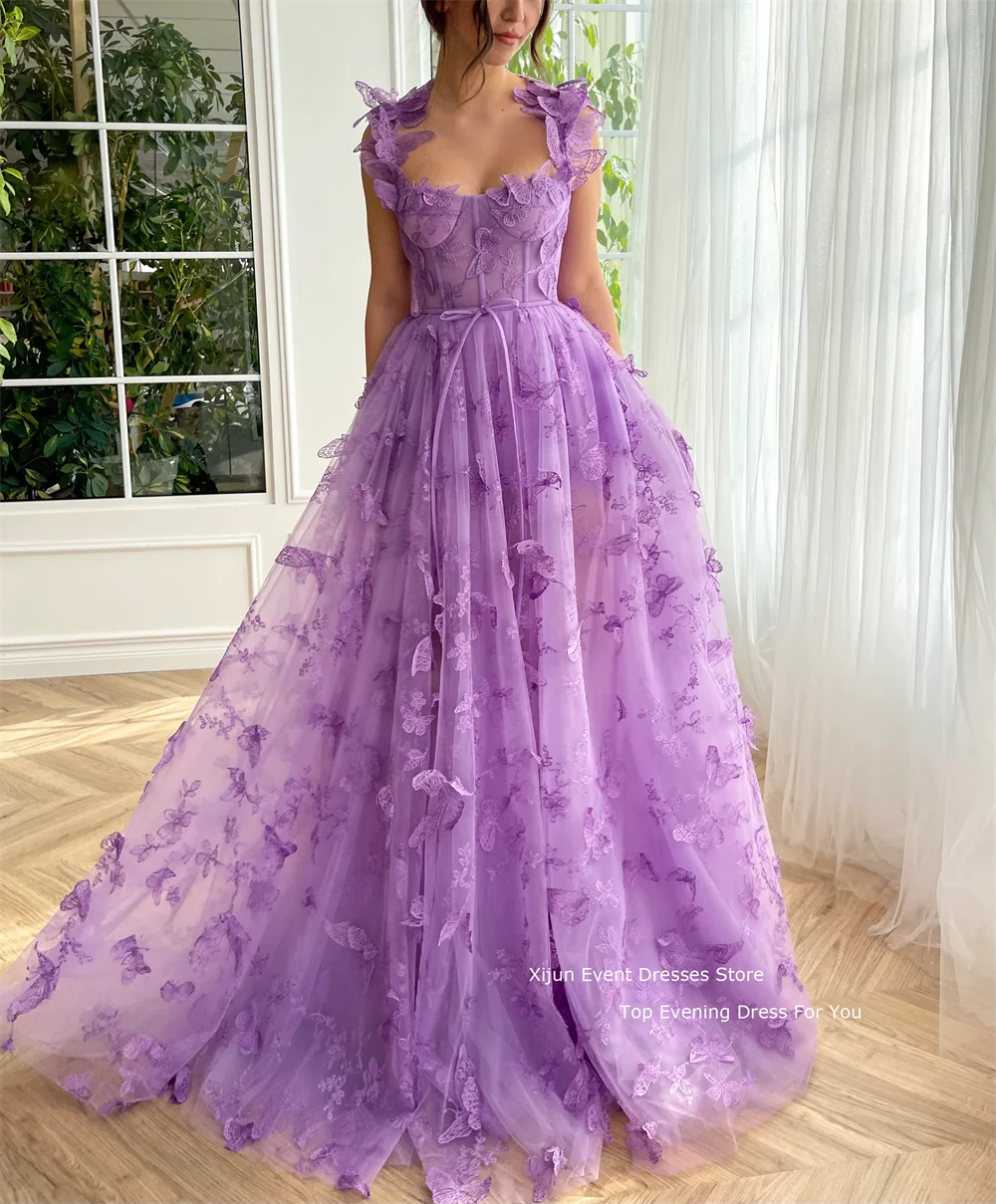 Top Trends: Xijun Lavender Formal Evening Dresses Lace Flower Saudi Arabric Prom Dresses A-Line Sweetheart Prom Gowns Luxury Party Dresses Shoppable Styles - Image 3