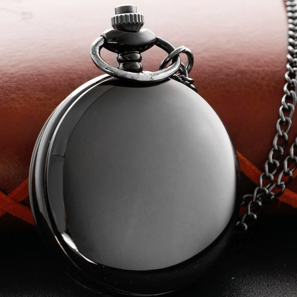 Top Trends: Black Smooth Villain Soldier Head Necklace Quartz Pocket Watch Steampunk Old Fashion Chain Pendant Pocket Watch Gift Jfc068 Shoppable Styles - Image 6