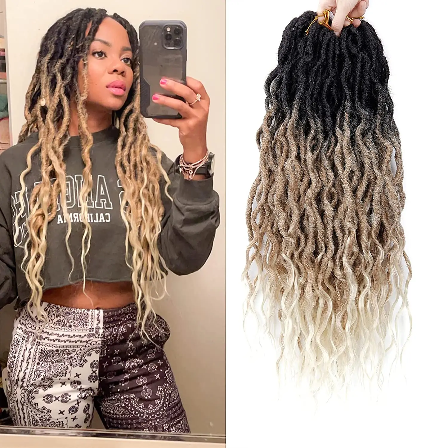 Top Trends: Sambraid Faux Locs Crochet Hair 24 Inch New Goddess Locs Crochet Hair For Black Women Soft Locs Crochet Braids With Curly Ends Shoppable Styles