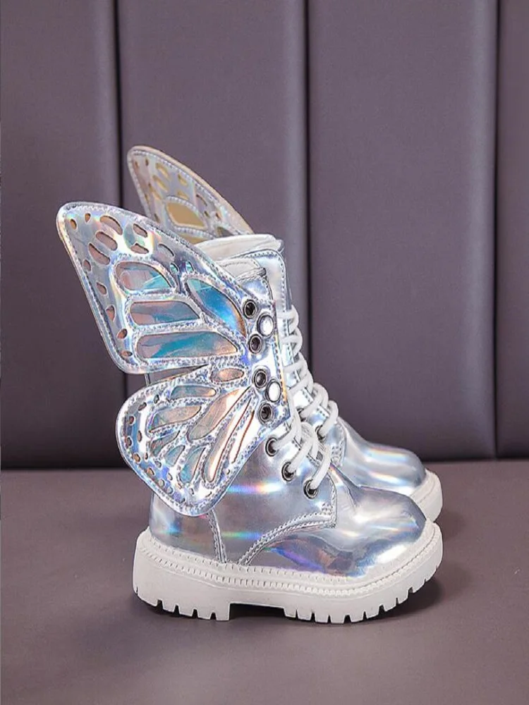 Top Trends: Girls Velvet Girls Boots Autumn Winter Fashion Children&#039;s Waterproof Butterfly Wing Kids High Boots Princess Toddler Girl Boots Shoppable Styles