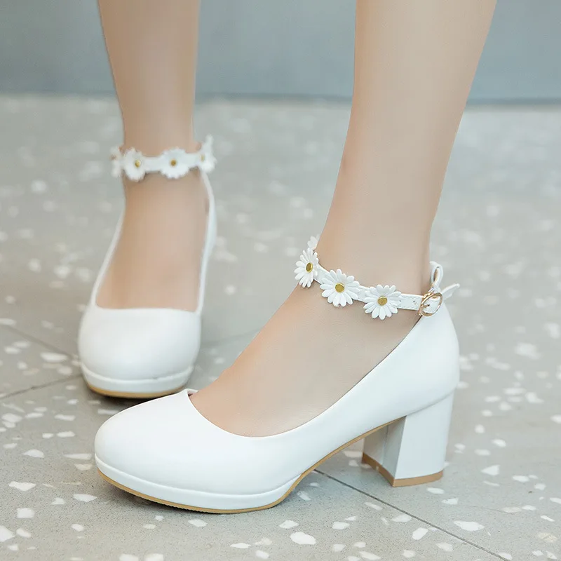 Top Trends: Children Girls High Heel Shoes Kids Princess Sandals Fashion Flowers Women&#039;s Platform Pumps High Heels For Party Wedding 30-43 Shoppable Styles