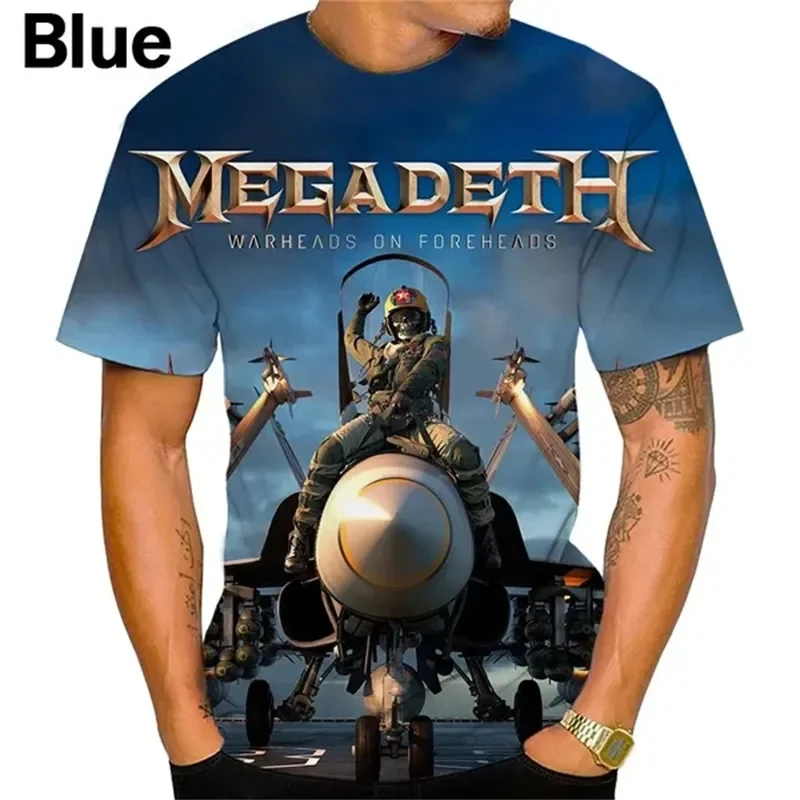 Top Trends: Thrash Metal Megadeth Band T Shirt For Men 3D Printed Hip Hop Fashion Singer Tops Tee Shirts Vintage Streetwear Womens Clothing Shoppable Styles