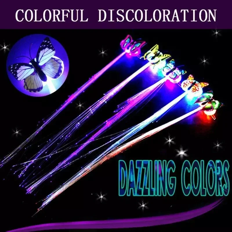 Top Trends: Colorful Butterfly Light Braids Glowing Flash LED Hair Braid Clip Haripin Wigs Ligth Up Party Christmas Hair Accessories Shoppable Styles - Image 4