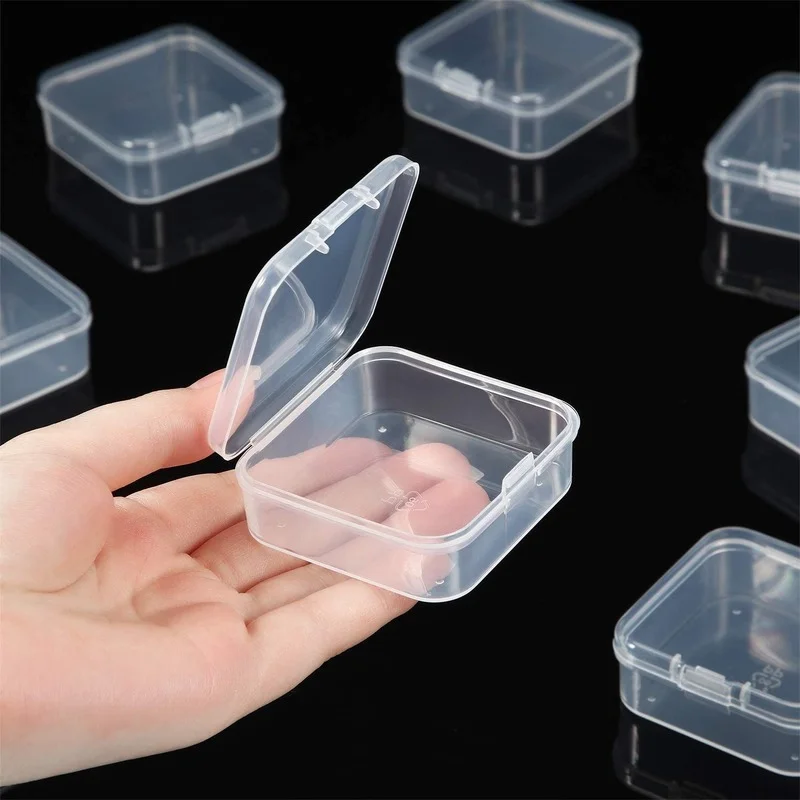 Top Trends: 48PCS Mini Clear Plastic Storage Containers With Lids Empty Hinged Boxes For Beads Jewelry Tools Craft Supplies Flossers Fishing Shoppable Styles - Image 3