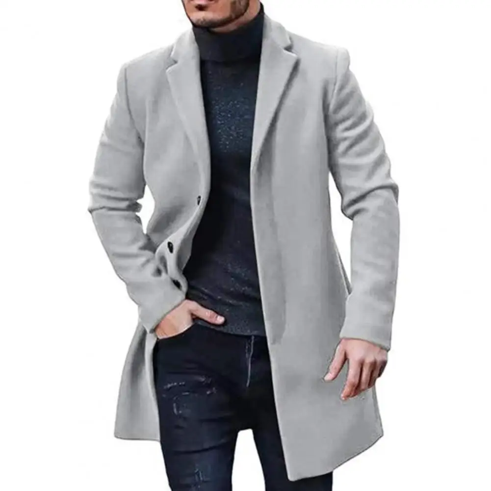 Top Trends: Jacket Coat Stylish Men's Winter Coat Buttoned Lapel Casual Loose Fit Warm Outerwear For Autumn Winter Lapel Men Coat Shoppable Styles