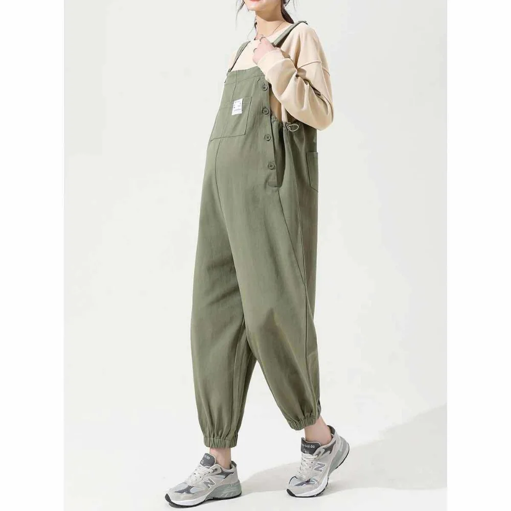 Top Trends: 2023 Spring Autumn New Pregnant Women Overalls Jumpsuits Pregnancy Rompers Clothings Loose Maternity Strap Pant Trousers Clothes Shoppable Styles