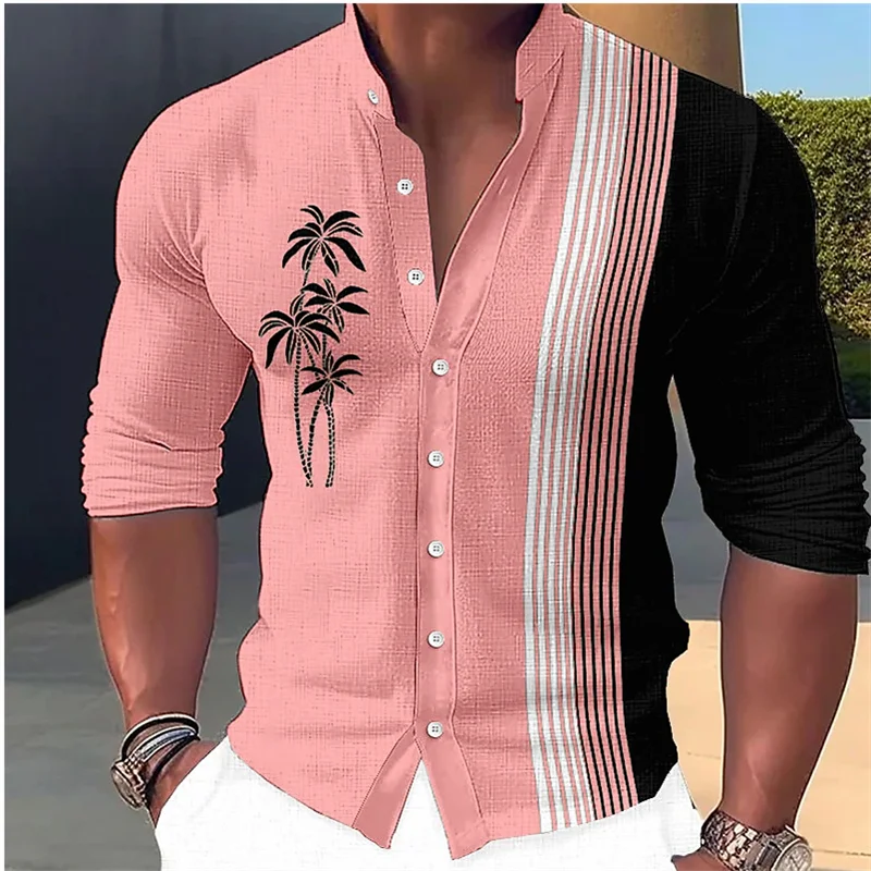 Top Trends: Men's Latest Fashion Sports Long-sleeved Shirt Hawaiian Coconut Tree Design Simple Fabric Soft And Comfortable Men's S-6XL Shoppable Styles