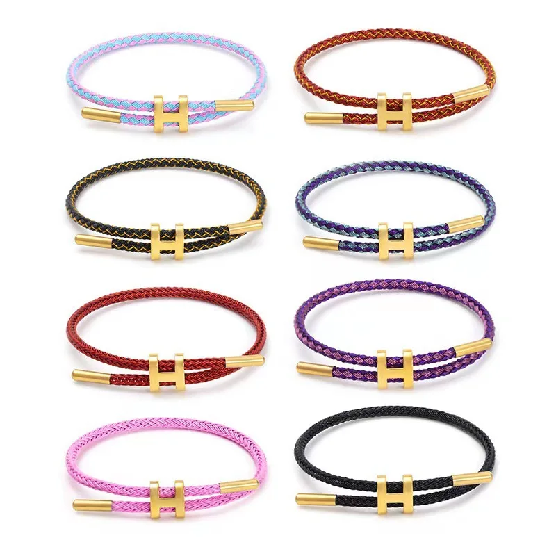 Top Trends: Luxury Multicolor Charm Adjustable Bracelet Fashion No Fade Stainless Steel Wire Waterproof Rope Bracelet For Men Women Jewelry Shoppable Styles