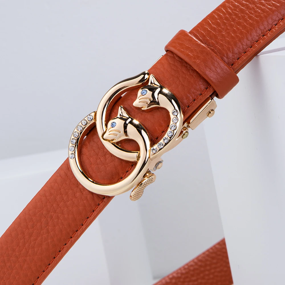 Top Trends: 2024 Hot New Women Belts Famous Brand Belt New Female Designer Automatic Buckle Cowhide Genuine Leather Women Belts Luxury Belt Shoppable Styles