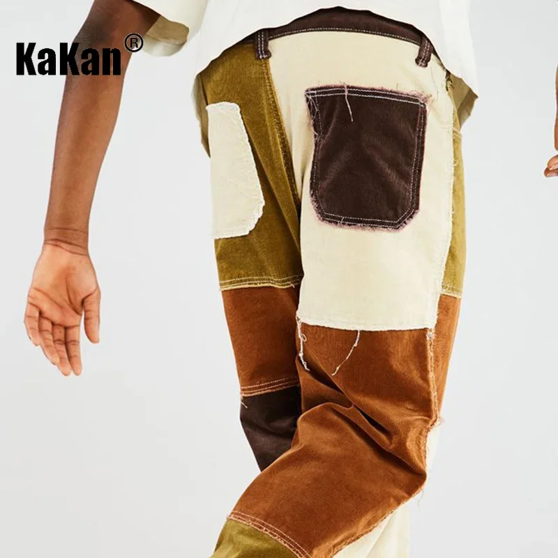 Top Trends: Kakan - New European And American Contrasting Washed Jeans For Men, Street Trend Three Color Patchwork Long Jeans K53-3 Shoppable Styles