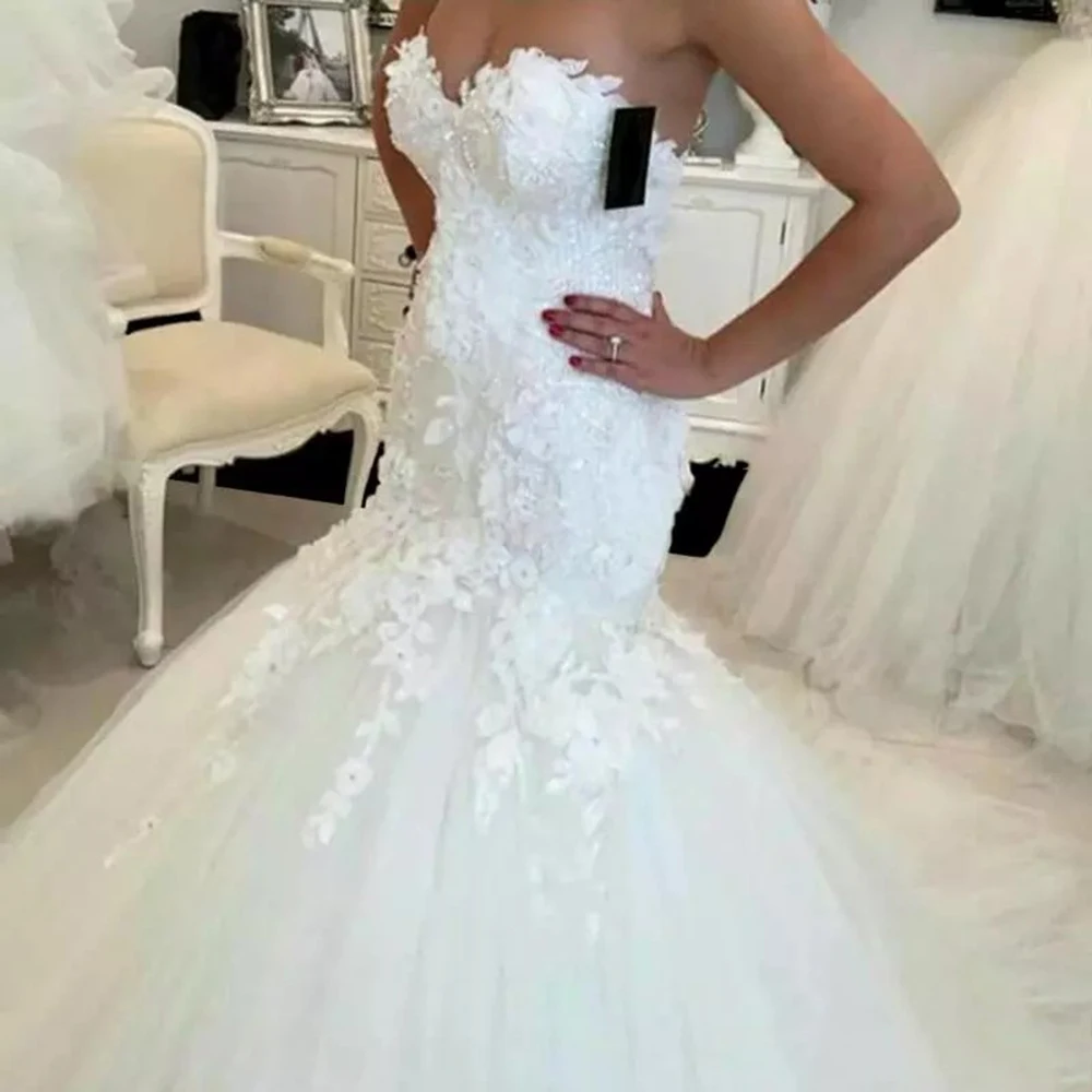 Top Trends: Sweetheart Mermaid Wedding Dress Vestidos De Novia Charming Appliques Tulle Formal Bridal Gowns Suknia Slubna Shoppable Styles