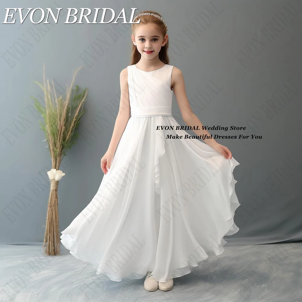 Top Trends: Boho Chiffon Bridesmaid Dresses For Junior 2024 Sleeveless Flower Girl For Wedding Party Floor-Length Kids First Communion Gowns Shoppable Styles