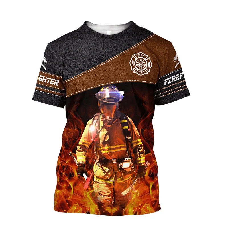 Top Trends: Firefighter Graphic 3D Print Mens T-Shirts For Men Clothing Oversize Tees Summer Casual Short Sleeve Tops Unisex Personality Shoppable Styles - Image 6