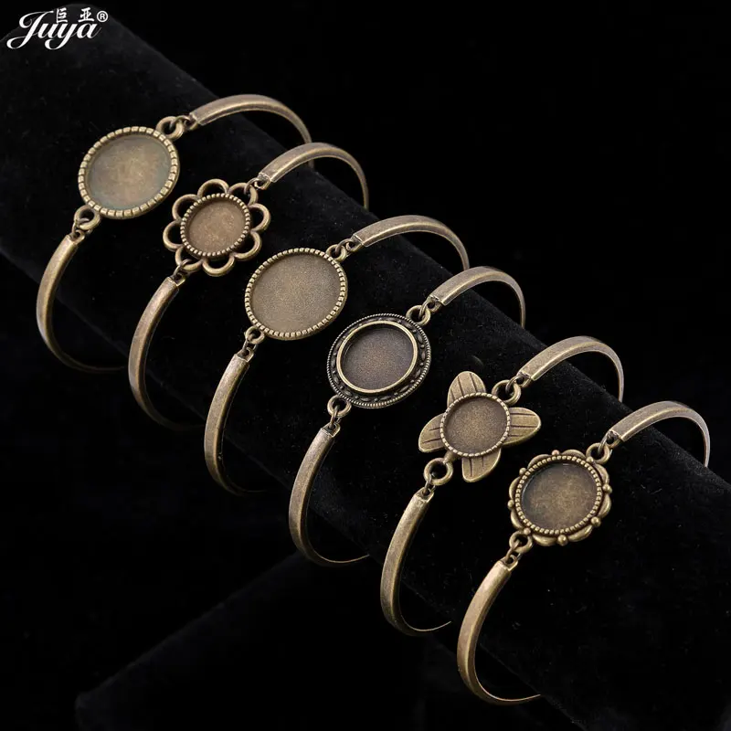 Top Trends: 4pcs / lot Cabochon Bracelet Base 10mm 12mm 14mm 18mm 20mm Blank Bangle Tray Setting For DIY Jewelry Making Supplies Accessories Shoppable Styles