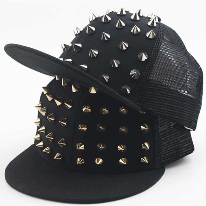 Top Trends: Men Women Rivet Flat Hat Punk Rock Hiphop Stud Baseball Caps For Male Female Youth Teenagers Boys Girls Shoppable Styles