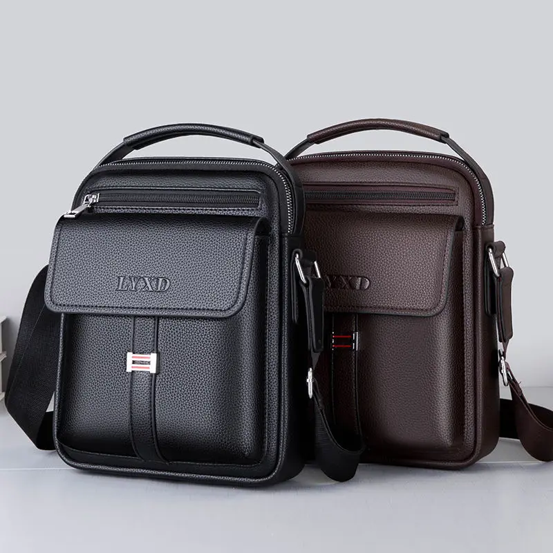 Top Trends: High Quality Genuine Leather Men's Shoulder Bag Business Men's Crossbody Bag Large Capacity Computer Handbag Conference Bag Shoppable Styles