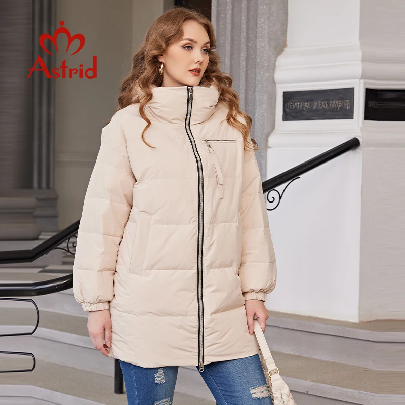 Top Trends: Astrid New Winter Clothes Women Loose Mid-Long Fashion Down Jacket Women's Parka Plus Size Hooded Simple Casual Quality Jackets Shoppable Styles - Image 4