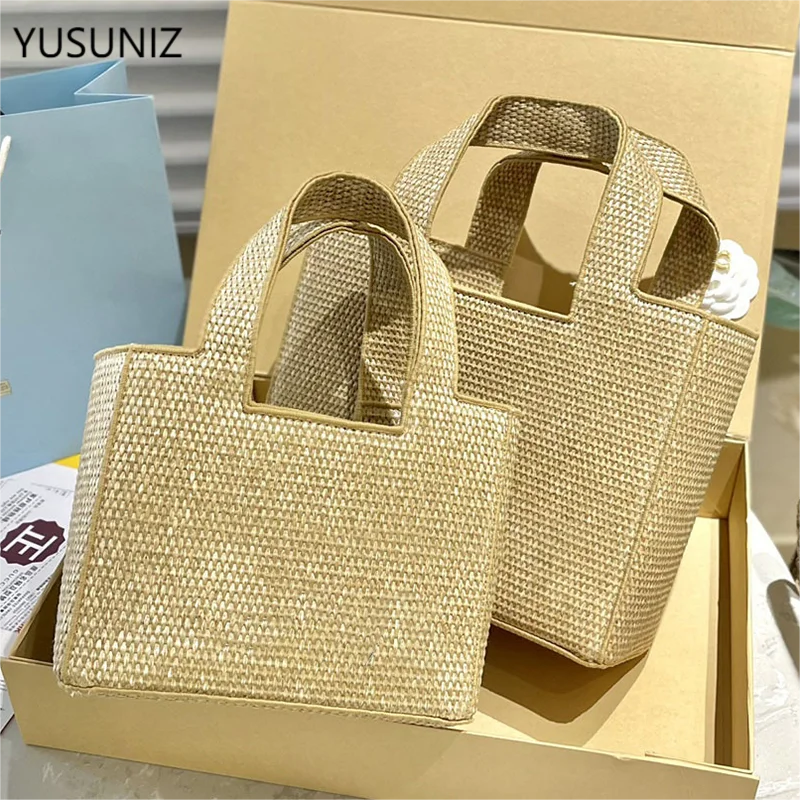 Top Trends: YUSUNIZ New Portable Tote Bag Large Capacity Vacation Holiday Straw Woven Shopping Handbag Shoulder Bag Hand Woven Women's Bag Shoppable Styles